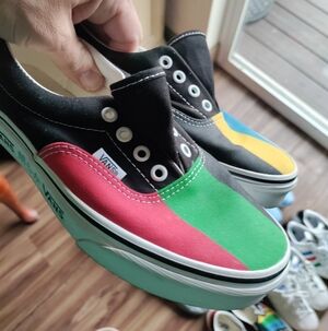 Vans Kids Sneakers in Black, Green, Red, and Yellow